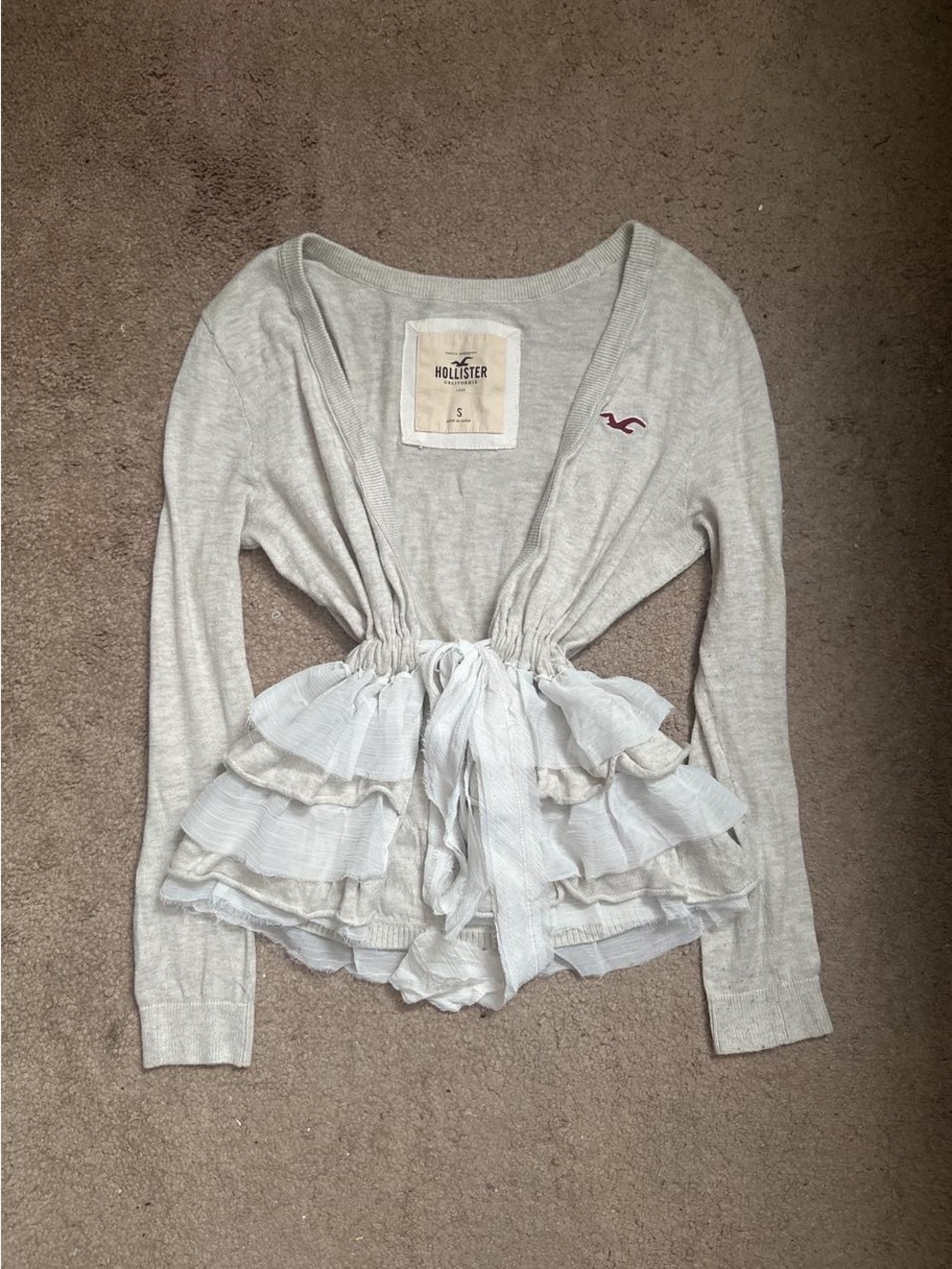 Vintage Y2K Hollister Ruffle Babydoll Ballerina Cardigan